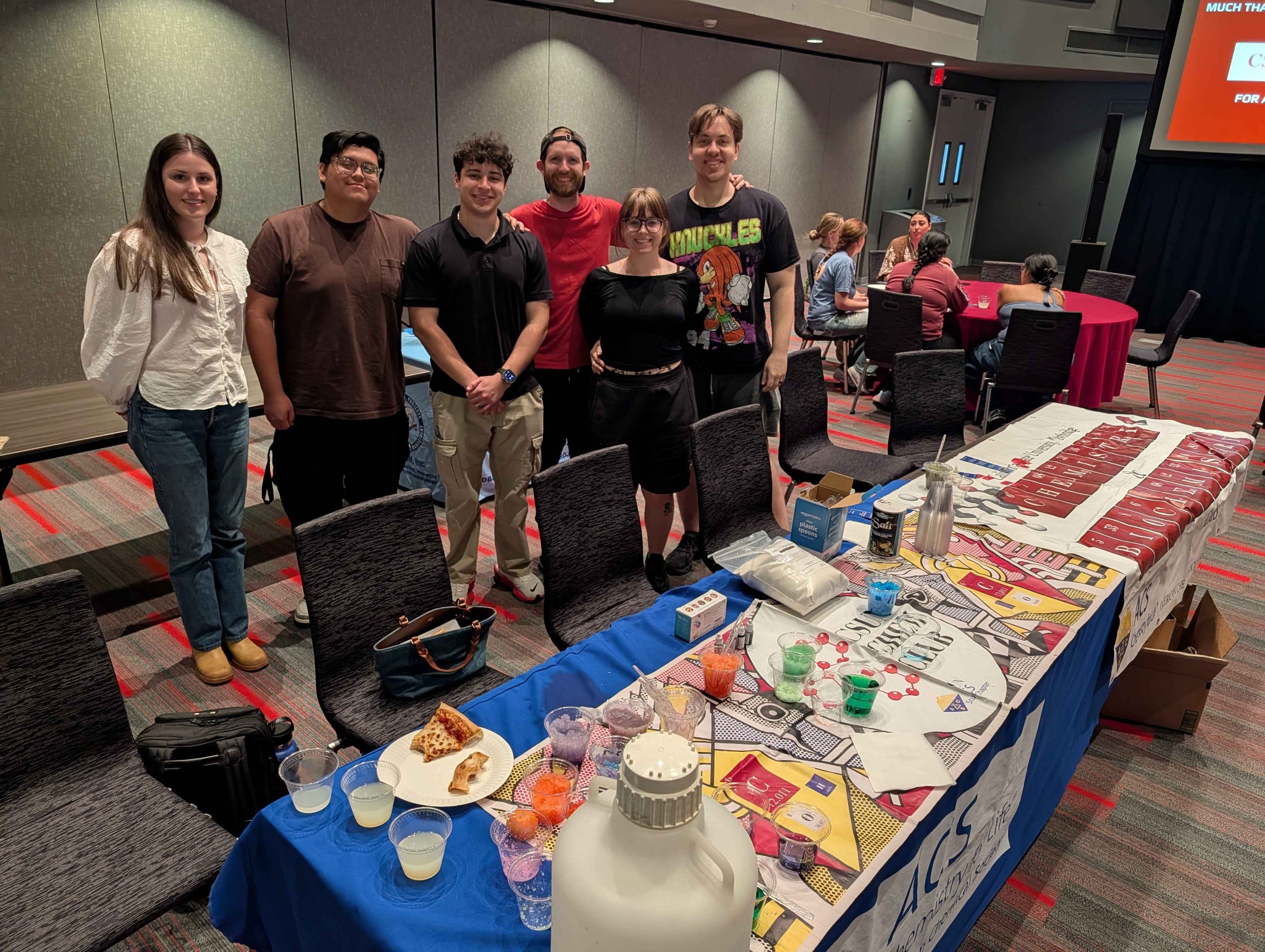 Samantha Ellis with members of the CSUN Chemistry and Biochemistry Club at a Pi Day event