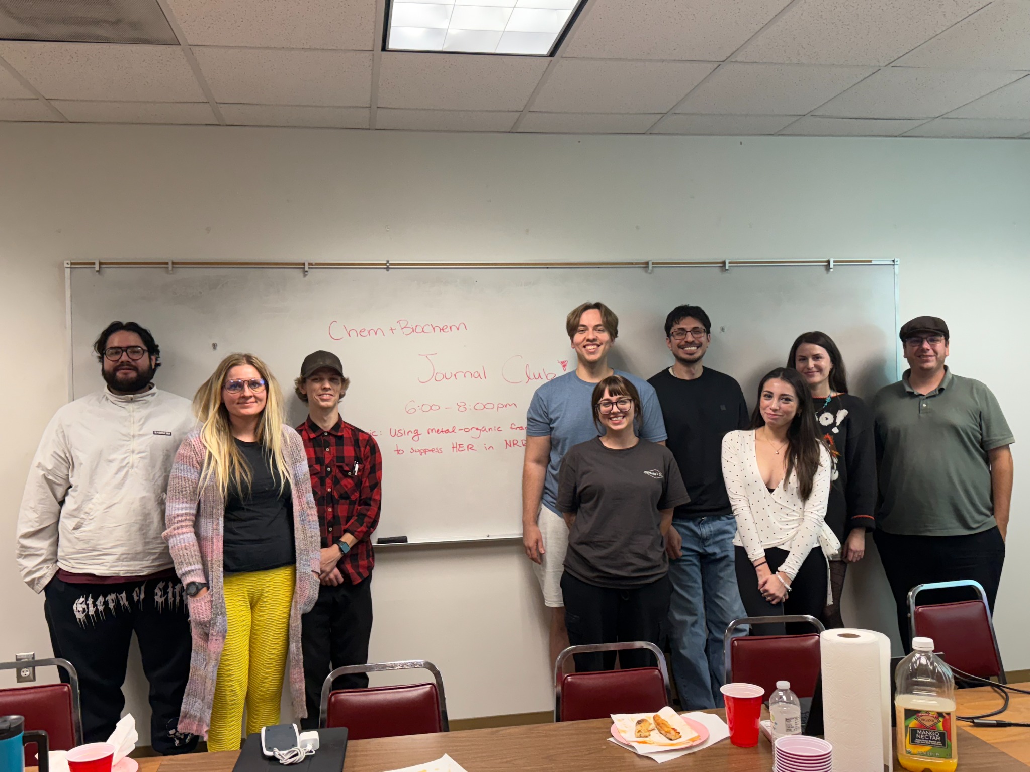 Members of the CSUN Chemistry and Biochemistry Journal Club after a meeting