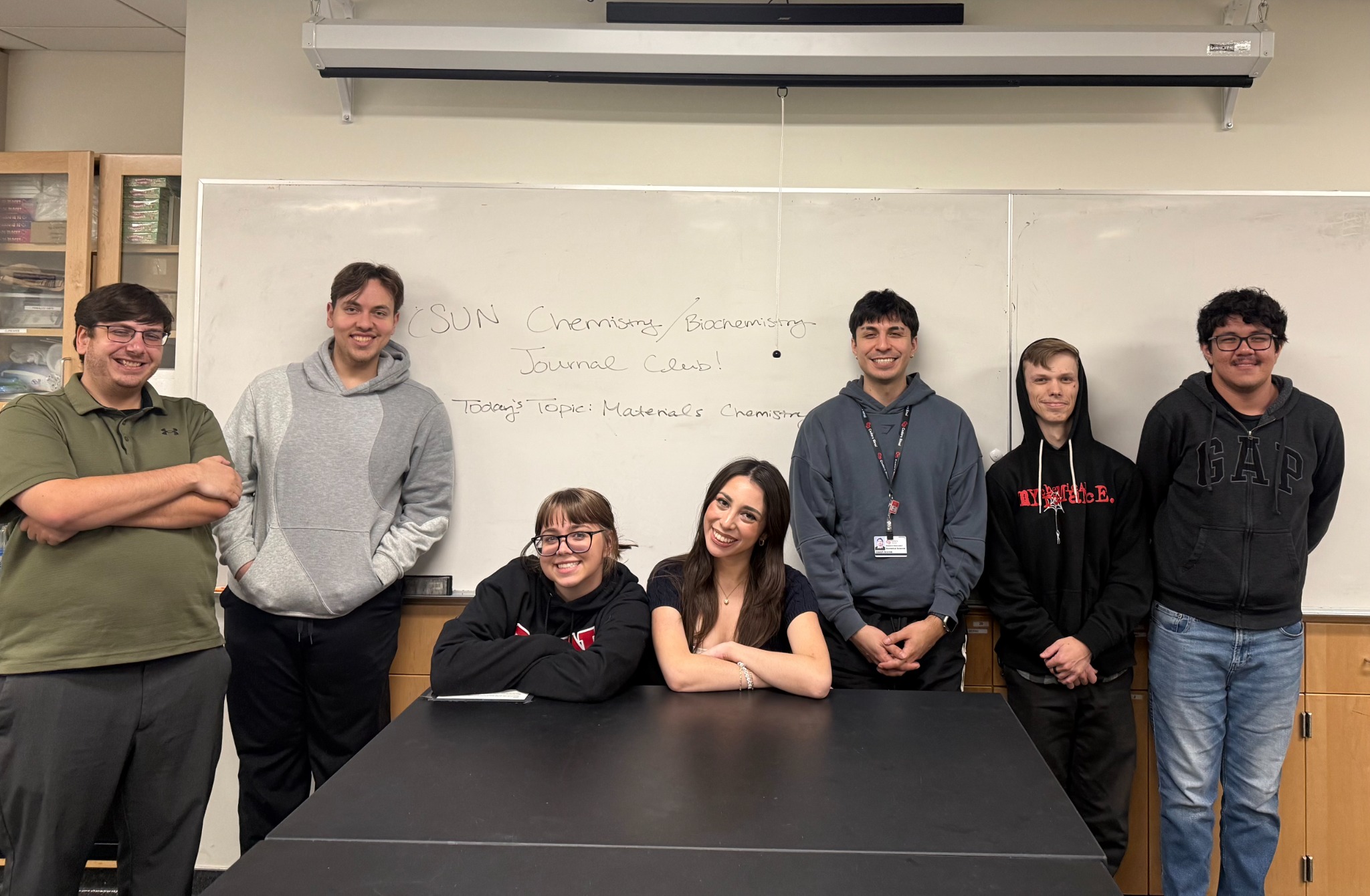 CSUN Chemistry and Biochemistry Journal Club members at a materials chemistry discussion