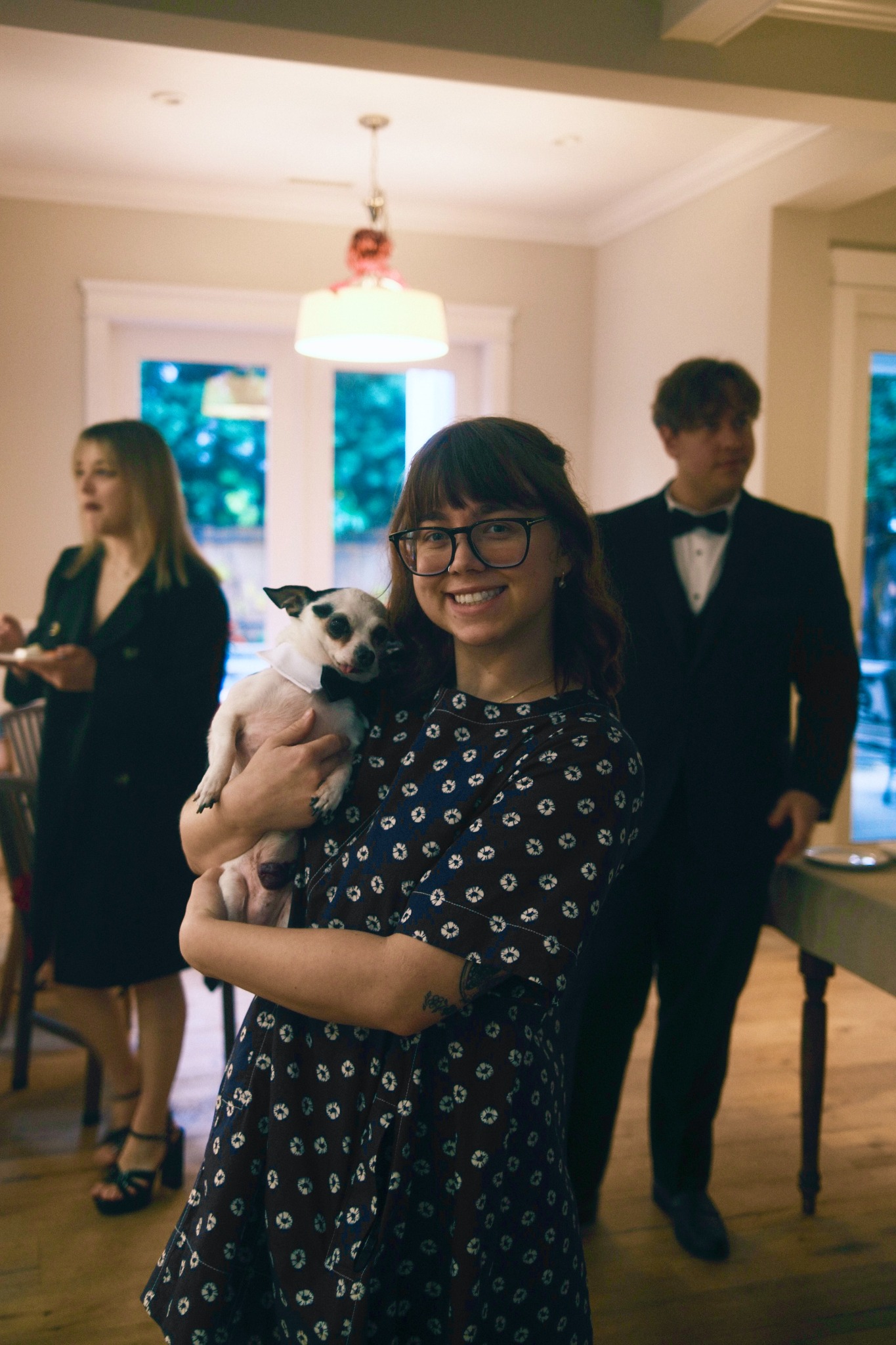 Samantha Ellis holding her dog